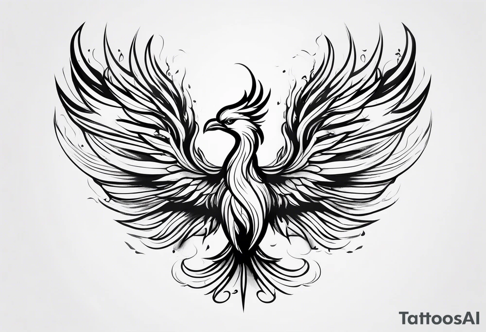 Phoenix rising from flames. tattoo idea