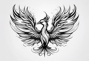 Phoenix rising from flames. tattoo idea