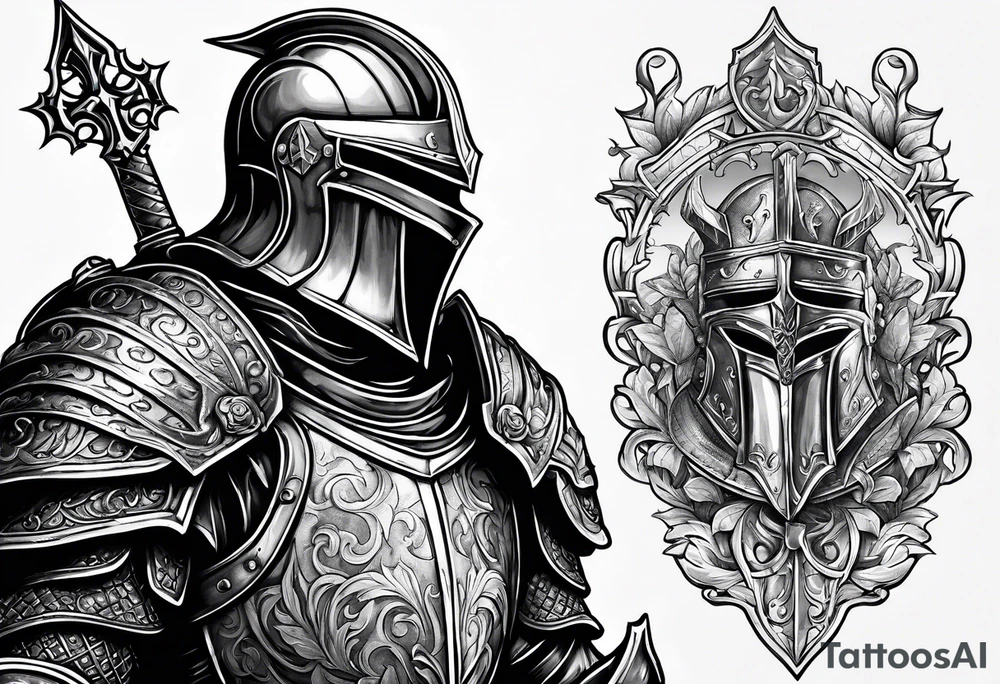 knight with heavy armor tattoo idea