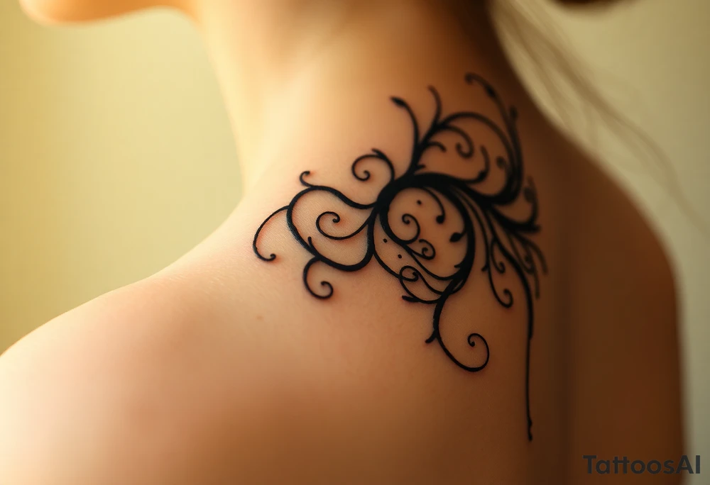 A soft golden light contrasting with shadowy black tendrils representing a battle between inner purity and external corruption. The light is depicted in radiant yellows, while the dark side uses deep blues and blacks. tattoo idea
