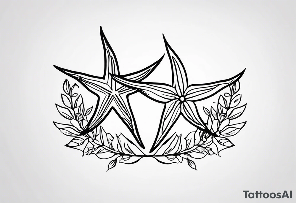 Two Starfish 
olive branch tattoo idea