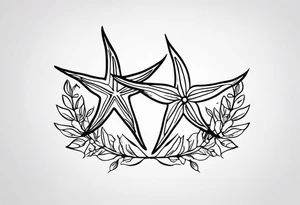 Two Starfish 
olive branch tattoo idea