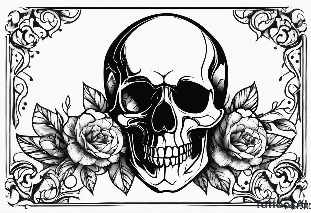 Memento mori writen skull sleeve tattoo design tattoo idea