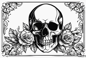 Memento mori writen skull sleeve tattoo design tattoo idea