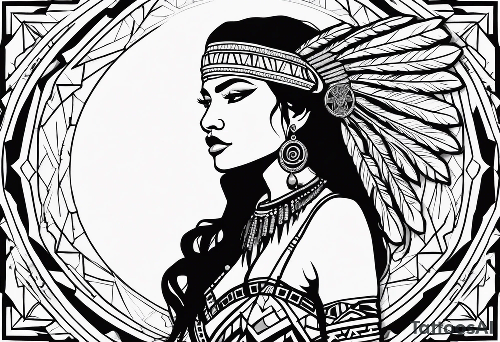 kali, valkrye, goddess, native american, looking right, wing tattoo idea kali, valkrye, goddess, native american, looking right, wing tattoo idea