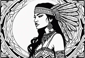 kali, valkrye, goddess, native american, looking right, wing tattoo idea