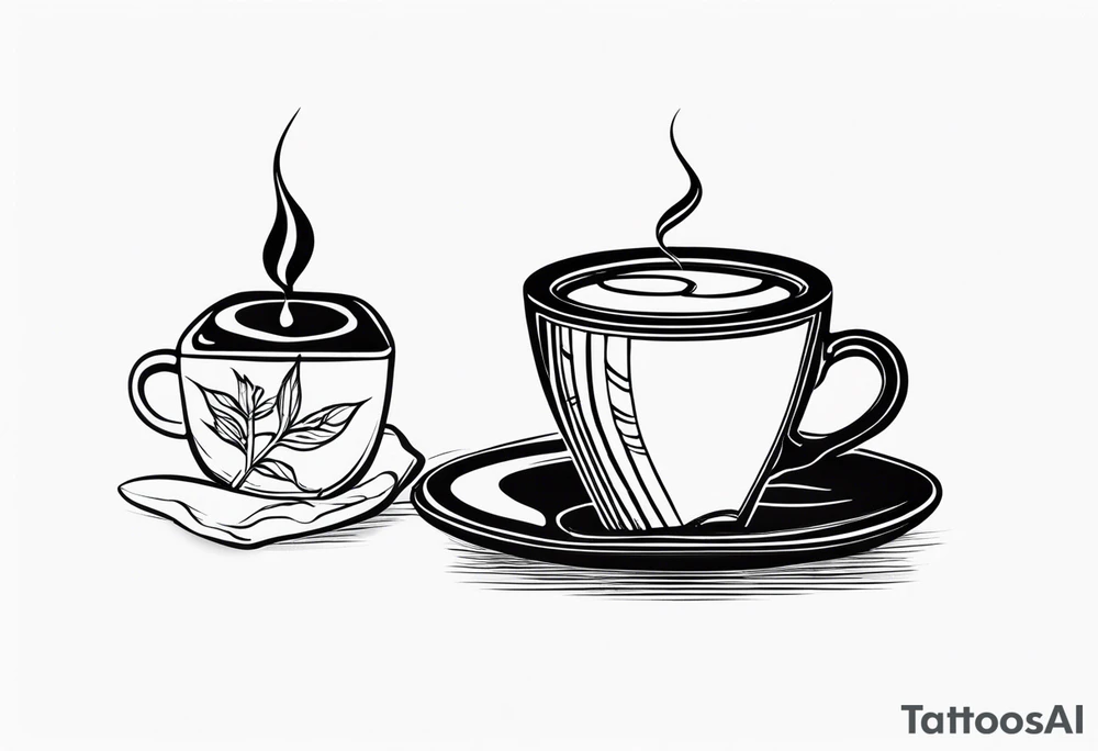 Lebanese cup of coffee and lebanese ceaders tattoo idea