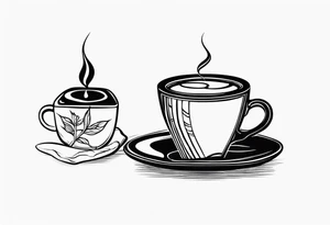 Lebanese cup of coffee and lebanese ceaders tattoo idea