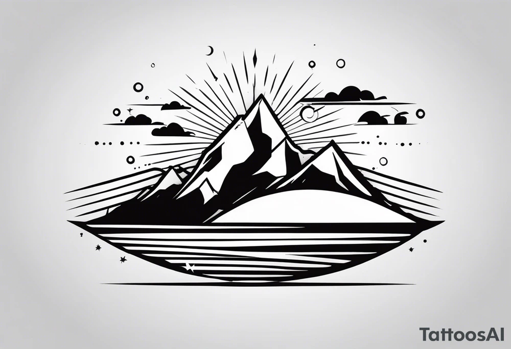 Simplified one of a single mountain tattoo idea