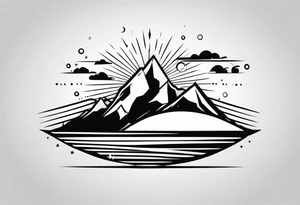 Simplified one of a single mountain tattoo idea