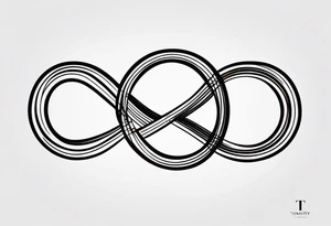 Infinity symbol with letters “TB5” tattoo idea