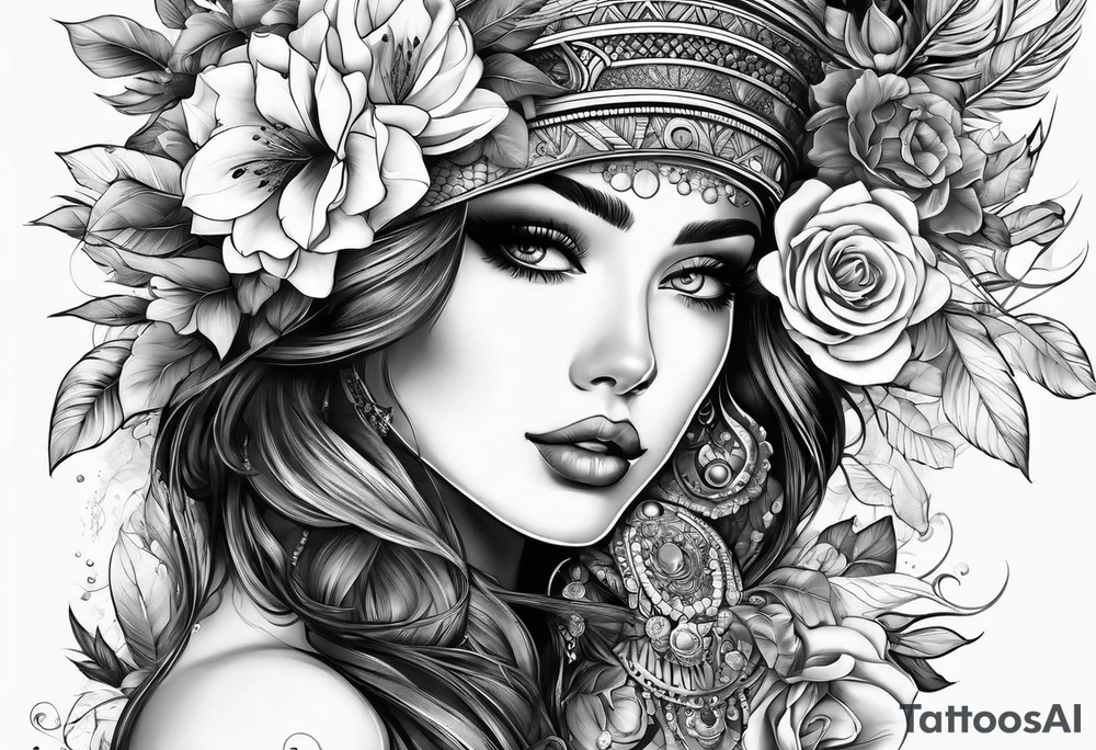 ink quil with women hushing tattoo idea