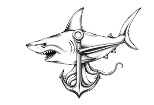 Hammerhead shark,anchor,octopus. tattoo idea
