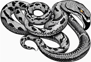 not a very long snake with an open mouth tattoo idea