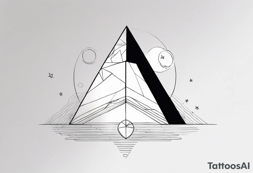 prism light similar to dark side of the moon cover tattoo idea