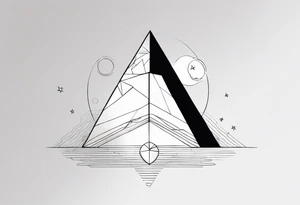 prism light similar to dark side of the moon cover tattoo idea