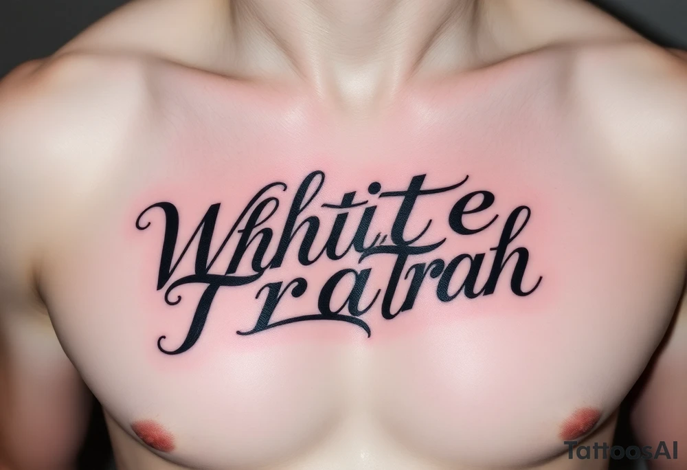 lettering White Trash with fancy flourish around it tattoo idea