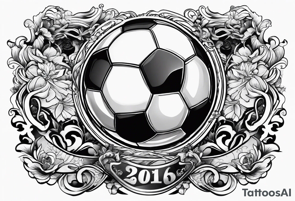 soccer and ocean combination tattoo idea