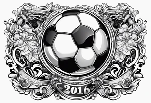soccer and ocean combination tattoo idea