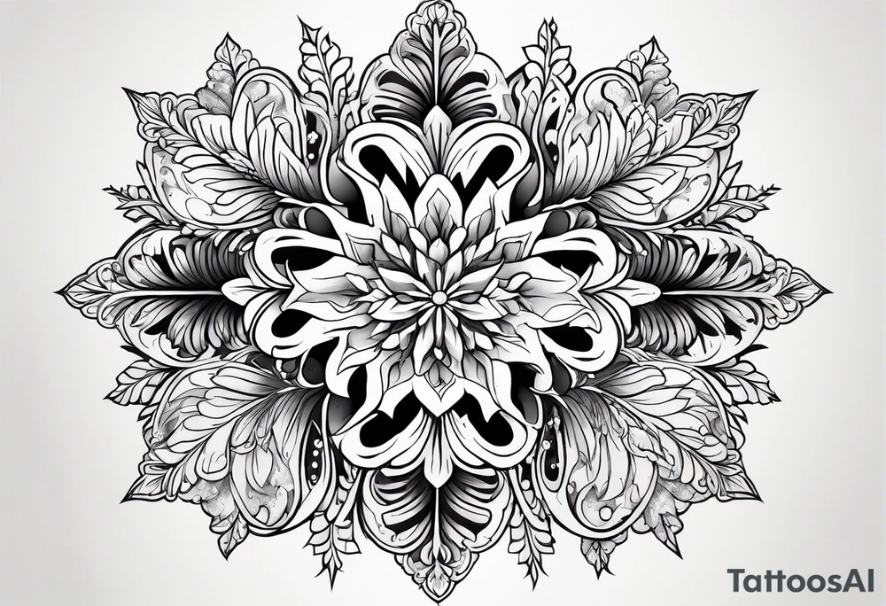 snowflake , flower tattoo idea