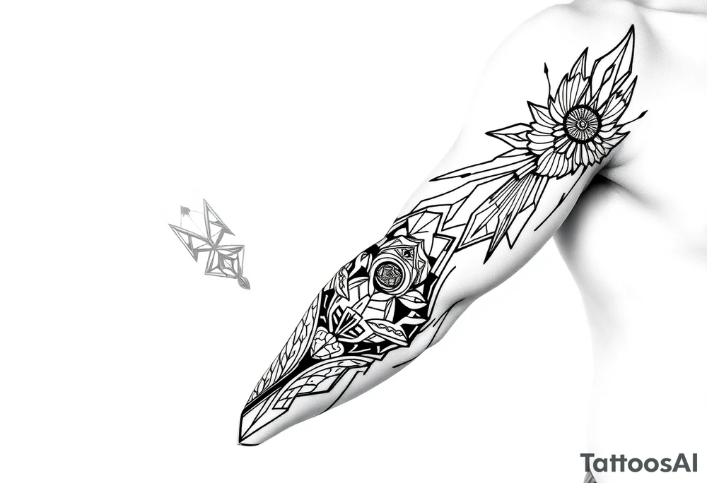 bold line shaman and witch style tattoo idea
