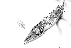 bold line shaman and witch style tattoo idea