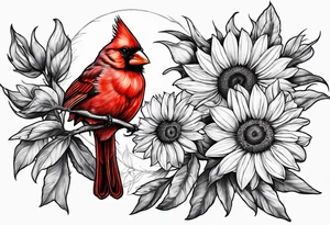Cardinal sunflower tattoo idea