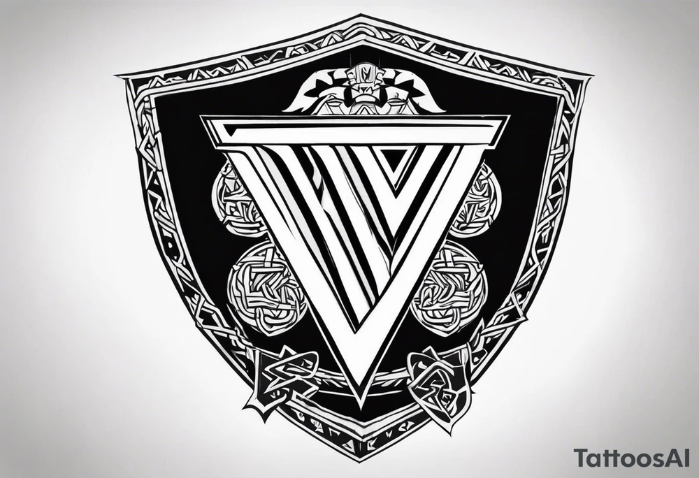 Valhalla shield sword valknut lion tattoo idea