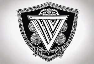 Valhalla shield sword valknut lion tattoo idea