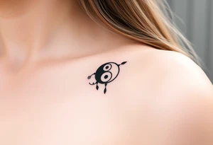 Magestic symbol combining ying yang, Gemini zodiac symbol,  and spiral Paisleys tattoo idea