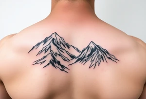 japanese mountains realistic tattoo idea