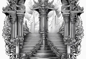 Valhalla sword stairs tattoo idea