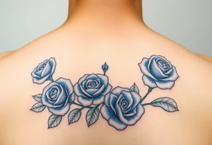Blue roses, water, cartoon tattoo idea