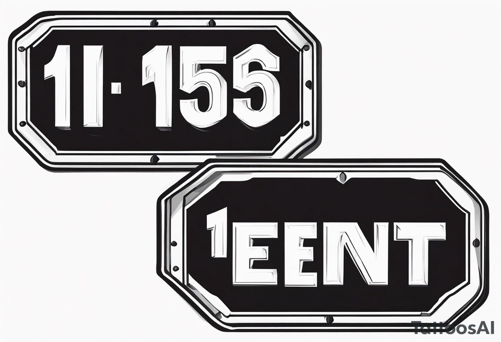 says "15ent" inside street sign tattoo idea