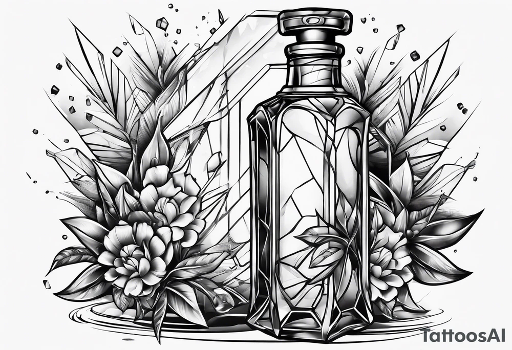 Broken glass bottle tattoo idea
