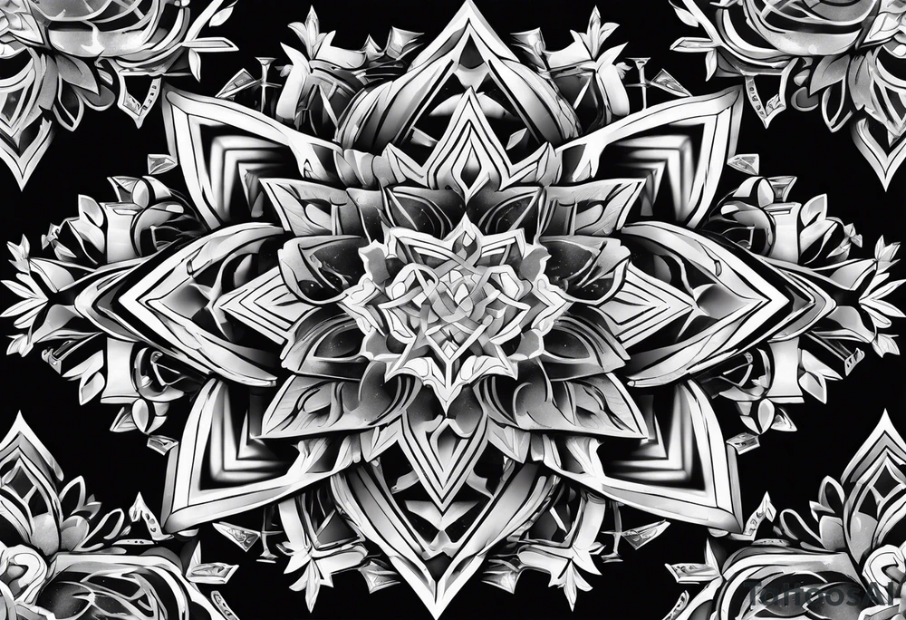 repeating Ice crystal magnified tattoo idea