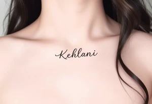 kehlani in cursive tattoo idea