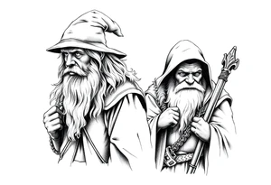 Gandalf and frodo journeying together tattoo idea