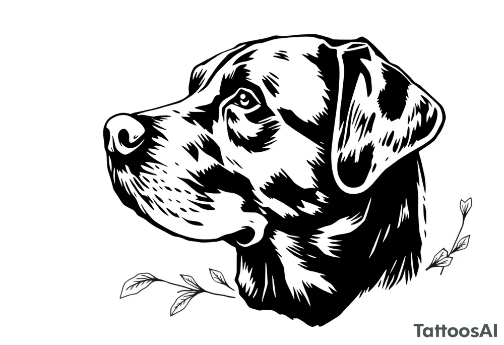 Black Labrador tattoo idea