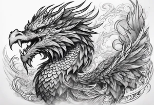 Phoenix dragon. tattoo idea