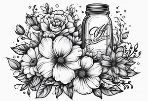 Mason jar bouquet tattoo idea