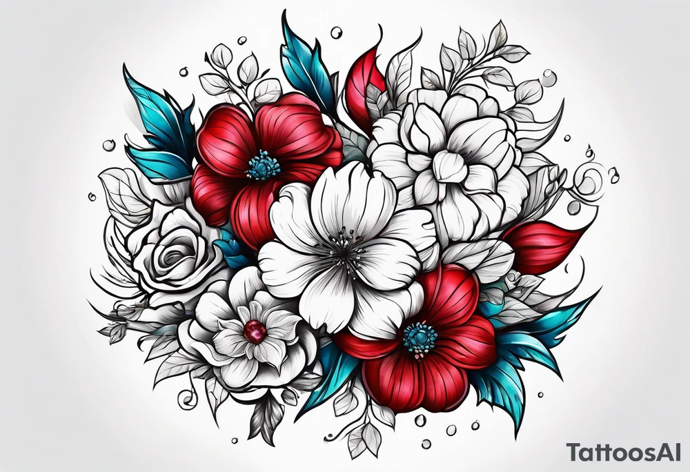 ornaments of flowers tattoo idea