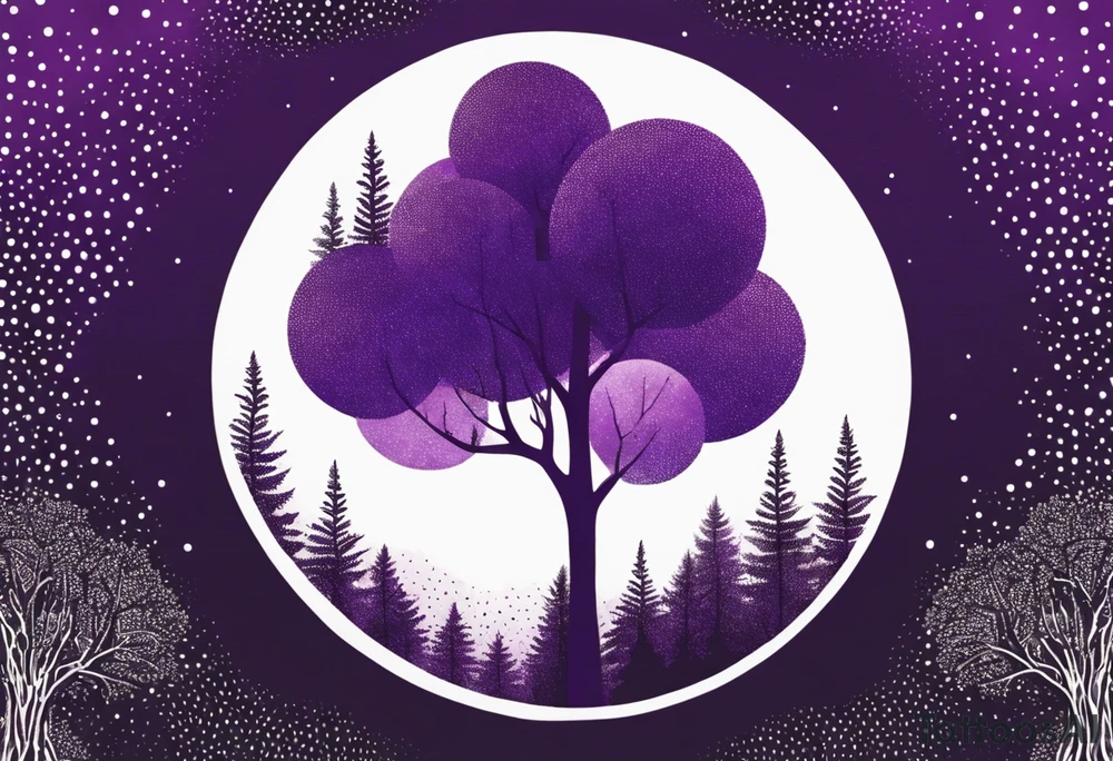 forest, abstract, on hand, no people, purple and black, full, no borders tattoo idea