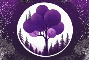 forest, abstract, on hand, no people, purple and black, full, no borders tattoo idea