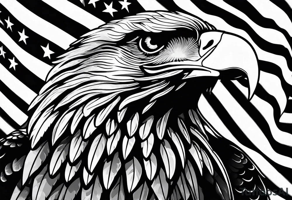flag with eagle on it tattoo idea
