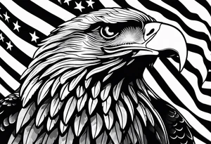 flag with eagle on it tattoo idea