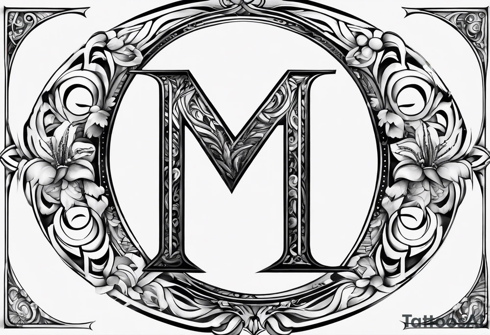 the letter M with the letter G hidden tattoo idea