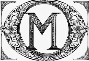 the letter M with the letter G hidden tattoo idea