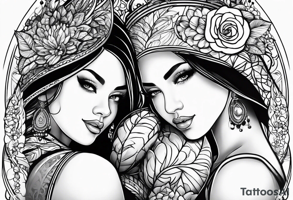 sibling tatoo 1 male 2 female tattoo idea