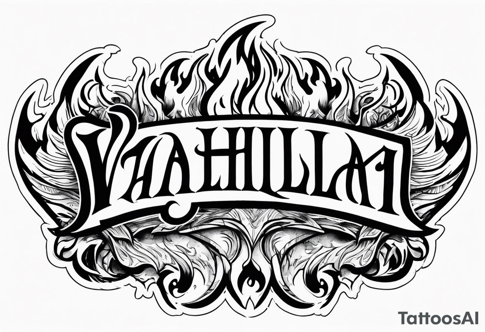 Valhalla flames tattoo idea